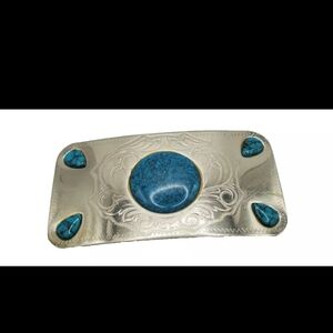 Men's Turqoise Stone Nickle Silver Belt Buckle Vintage